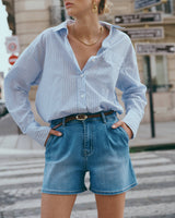 Ana & Lucy A-Linien-Shorts aus Denim "Daphia" Hellblau