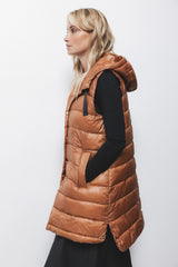 Lanidor - Steppweste mit Kapuze - Rost-Orange