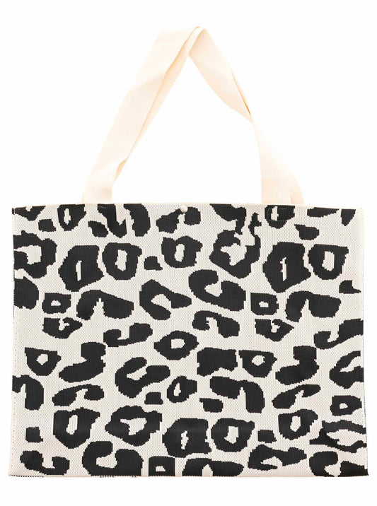 Shopper "Animal" - Creme-Schwarz