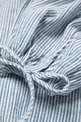 Lanidor Gestreifte Oversize Bluse Hellblau 100% Baumwolle