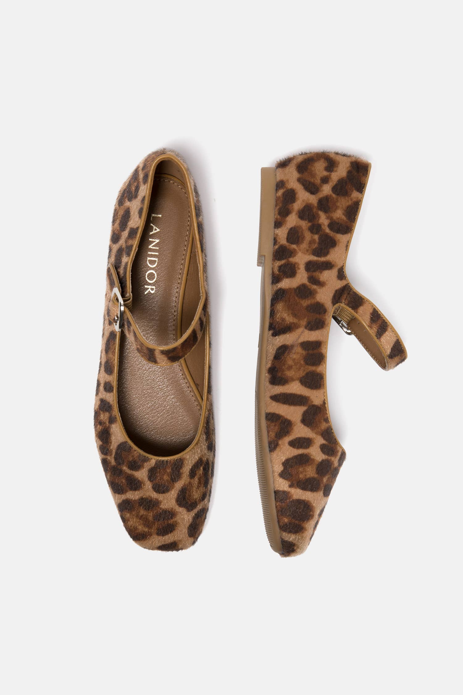 Lanidor Ballerinas Animal-Print Beige Braun | Flacher Absatz