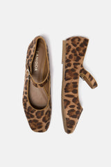 Lanidor Ballerinas Animal-Print Beige Braun | Flacher Absatz