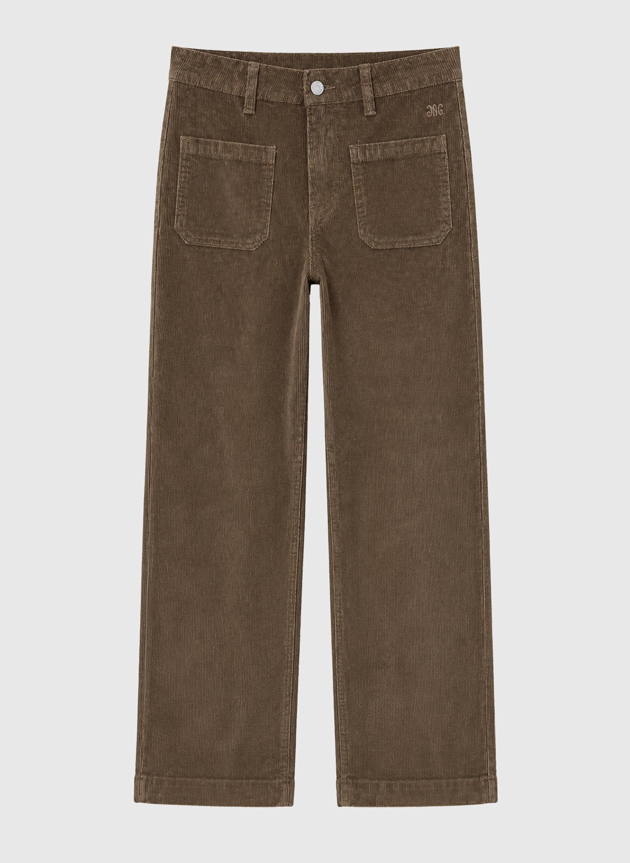 AN’GE Paris Cordhose PALIVIVI gerader Schnitt Hellbraun verwaschen