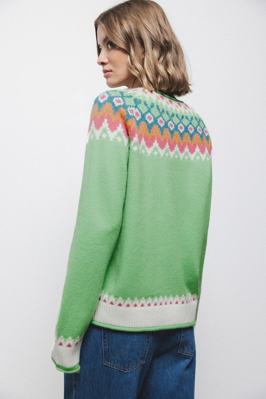 Lanidor Strickpullover im Norwegerstil mit Rundhalsausschnitt - Warmer Winterpullover