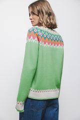 Lanidor Strickpullover im Norwegerstil mit Rundhalsausschnitt - Warmer Winterpullover