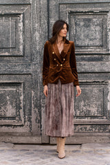 Choklate Paris Tüllrock mit Toile de Jouy Druck - Langer Tüllrock in Taupe