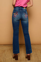 Minueto Jeans Medusa mit Stickerei Blau
