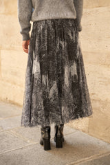 Choklate Paris Ambre Tüllrock mit Toile-de-Jouy-Print Schwarz-Grau