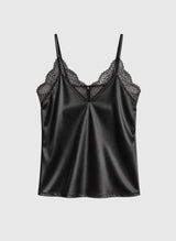 Ange Paris ADELAMY Top mit Spitze in Schwarz im Negligéstil