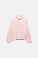 Lanidor - Kuschel-Pullover mit hohem Kragen - Rosa