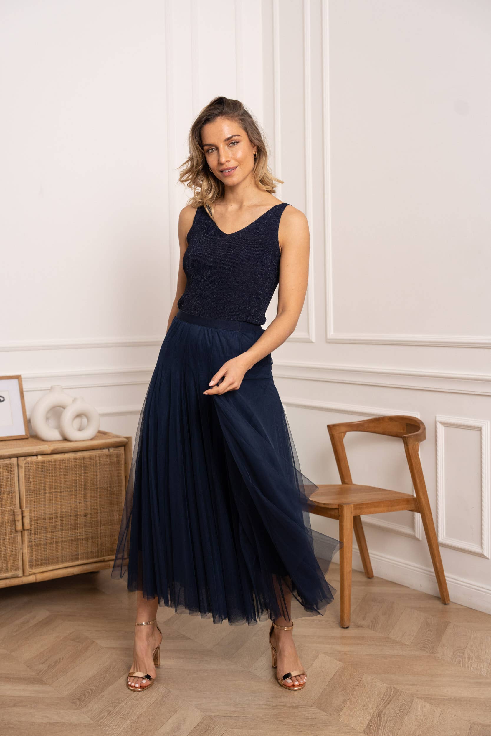 Choklate Paris Amber Tüllrock Slim Fit Marine Blau