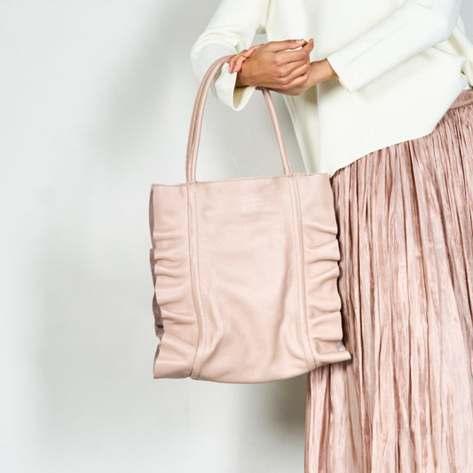 Lässige Ledertasche "Tote Bag Eva" - Rosa