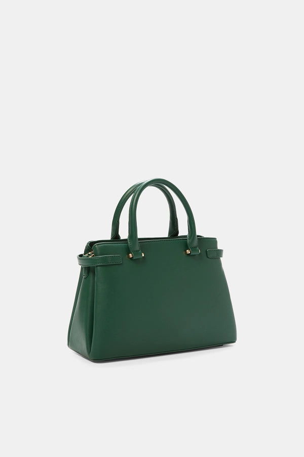 Lanidor - Kunstleder Handtasche Gras-Grün mit Metallverschluss