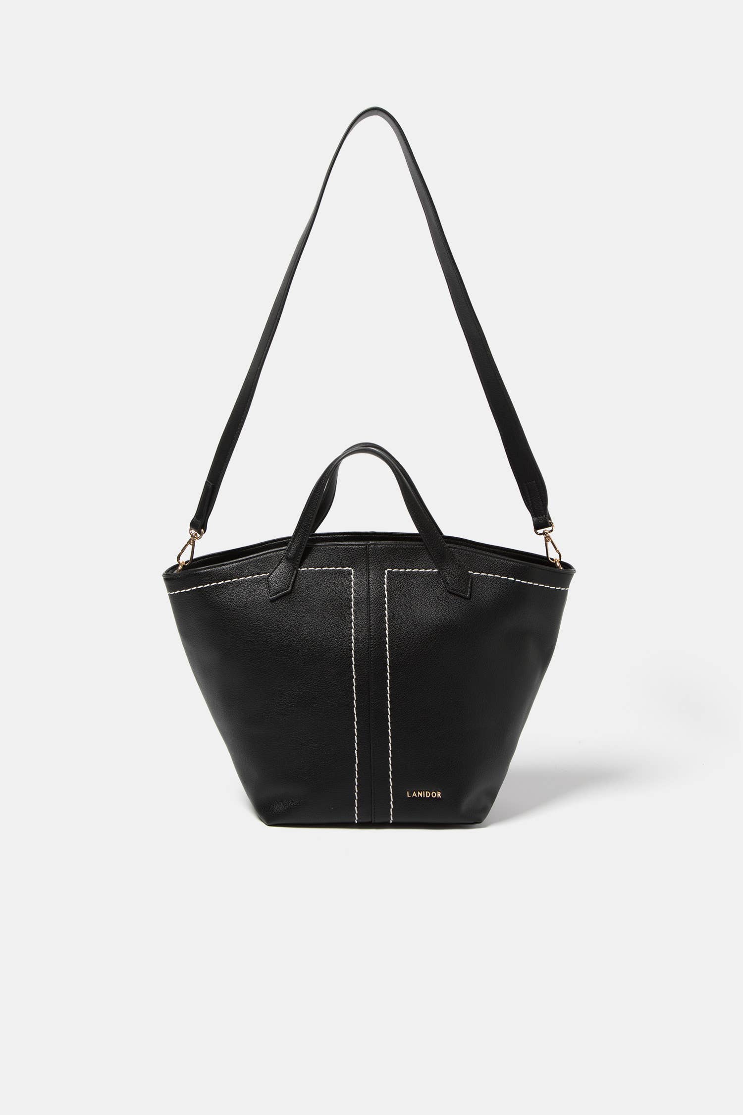 Lanidor - Handtsche - Schwarz mit Kontrastnähten
