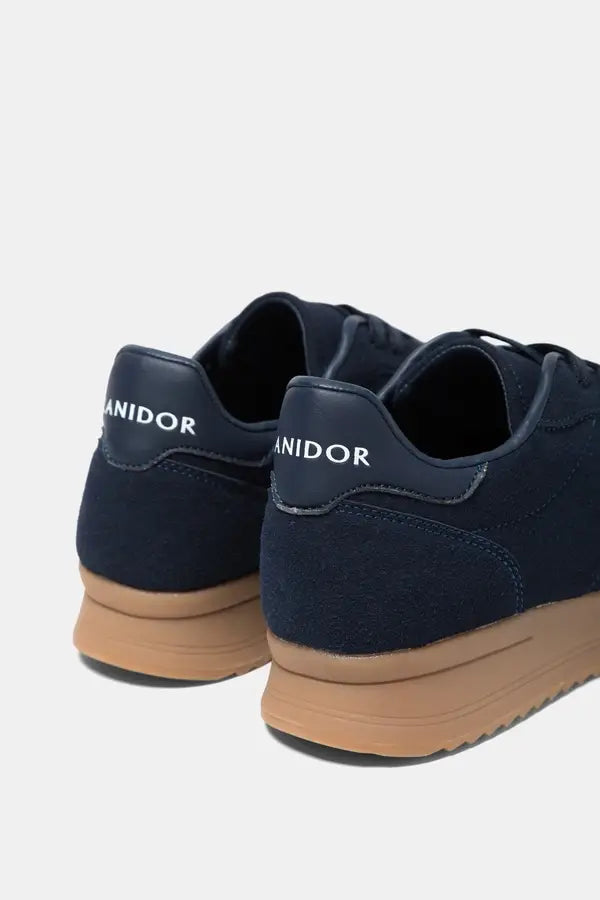 Lanidor Sneakers Dunkelblau | Zweifarbig mit Logo | Sportlich-Elegant