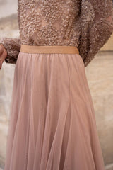 Choklate Paris - Tüllrock Ambre in Taupe – Slim-Fit Tüllrock