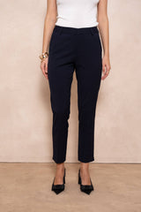 Attentif Paris - Hoch taillierte Zigaretten-Hose "Aura" in Schwarz