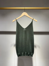 Glänzendes Lurex-Trägershirt - 8752: Bordeaux / Eine Größe