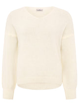 Kuschelpullover "Uni" in Creme mit Alpaka-Anteil von Zwillingsherz
