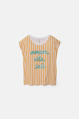 Gestreiftes besticktes T-Shirt (454336-273): M