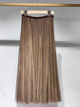 Rock Ambre aus metallisiertem Tüll, Slim-Fit - CK08202-5: Choco / 2S/M-2ML