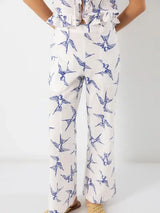 Weite Sommerhose mit Schwalbenprint aus 100% Baumwolle - Lanidor Portugal