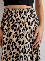 Choklate Paris - Rock "Valentine" aus schwerem Satin im Leopardenprint