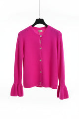 Julia Paris - Geknöpfter Cardigan aus Baby-Alpaka-Mix - Pink - Luxuriöser Strick-Cardigan