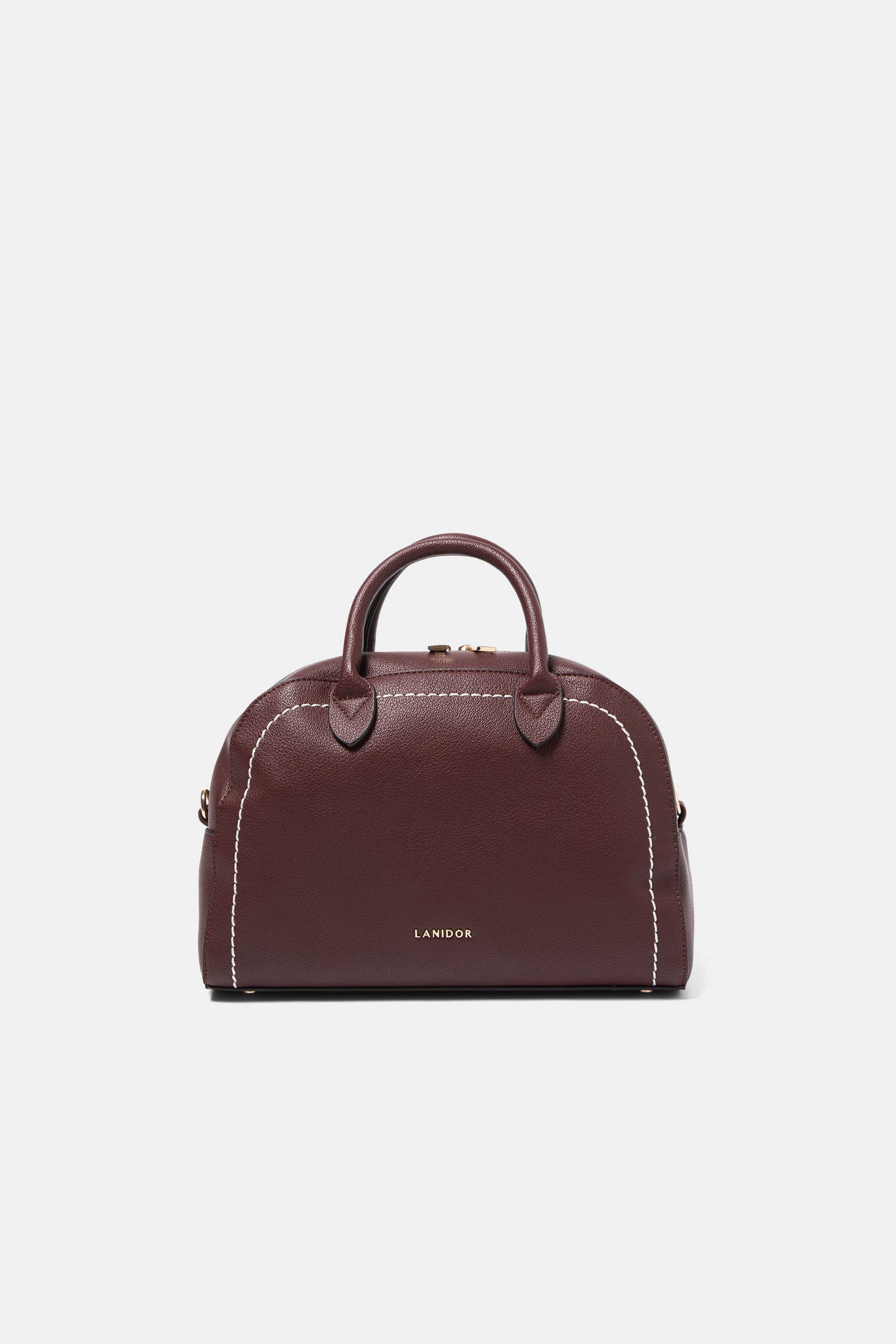 Lanidor - Handtasche in Braun mit Kontrastnähten