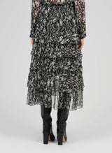 An'ge Paris Rock Rashley - Langer Rock mit Print in Schwarz - Romantischer Stil