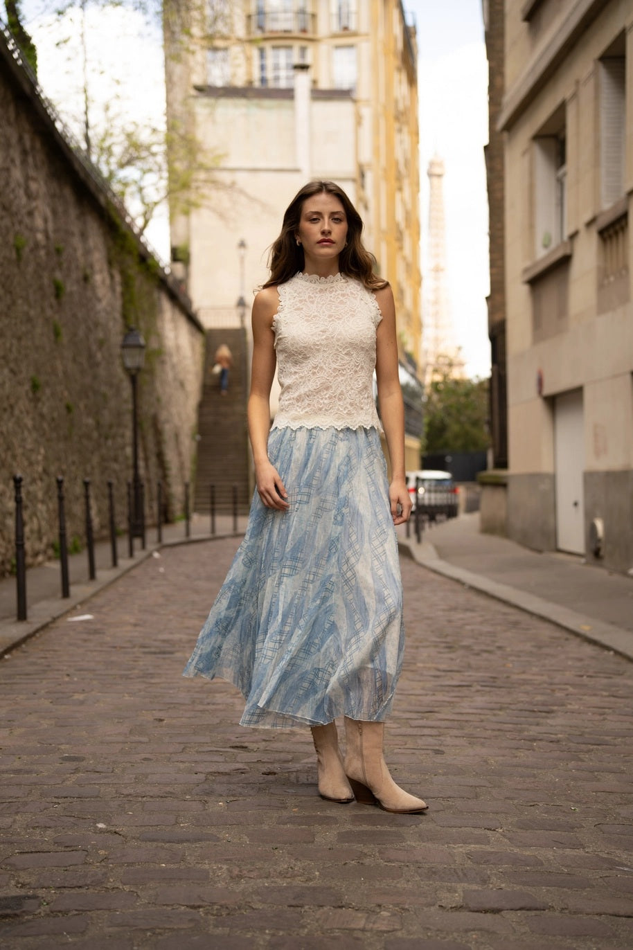 Choklate Paris Rock Vérone Karomuster & Liberty Blumenprint Blau