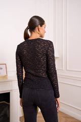 Strukturiertes Top Maeve - CK08199: Choco / 2S-2M-2L