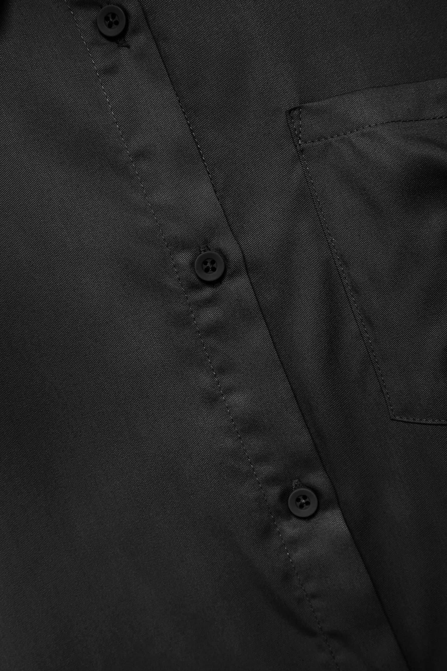 Lanidor - Schwarzes Oversize-Hemd aus 100% Lyocell