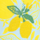 Isla Bonita by SIGRIS Tasche mit Zitronenprint & Perlenstickerei Gelb