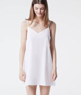 Choklate Paris -Schlichtes Unterkleid-Kleid Slipdress mit verstellbaren Trägern - Weiß