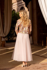 Choklate Paris - Blazer Jacke aus Pailletten Blumenmeer Rosa - Eleganter Blazer