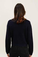 Cardigan "Mila" in Schwarz mit Perlmuttknöpfen - Choklate Paris