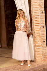 Choklate Paris - Blazer Jacke aus Pailletten Blumenmeer Rosa - Eleganter Blazer