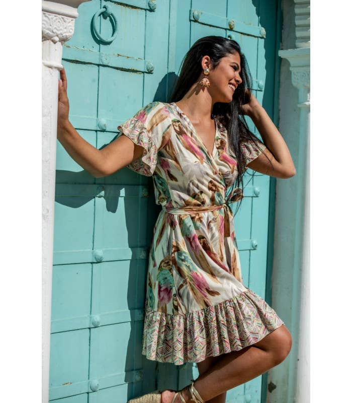 Wickelkleid - Kurz "Ara" - 100% Viskose