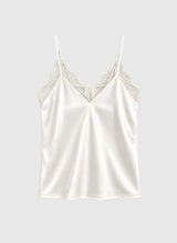 Ange Paris ADELAMY Top mit Spitze in Cremeweiß im Negligéstil