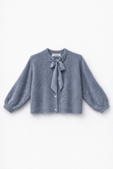 Flauschige Strickjacke mit Schluppen-Kragen: Anthrazit