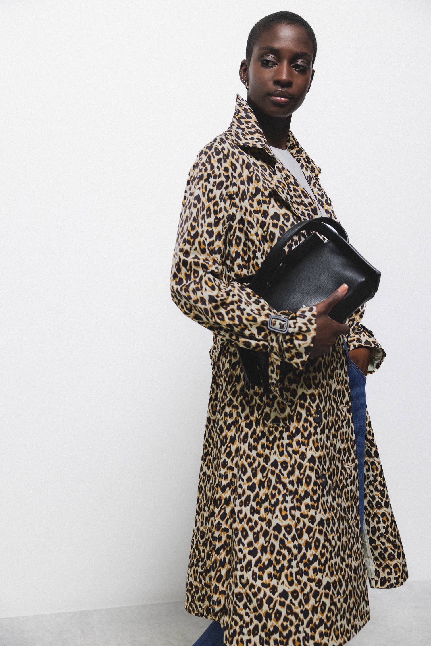 Lanidor Trenchcoat mit Animalprint für Damen