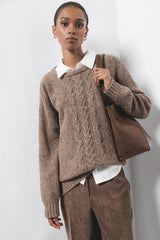 Lanidor Gestrickter Pullover - Taupe