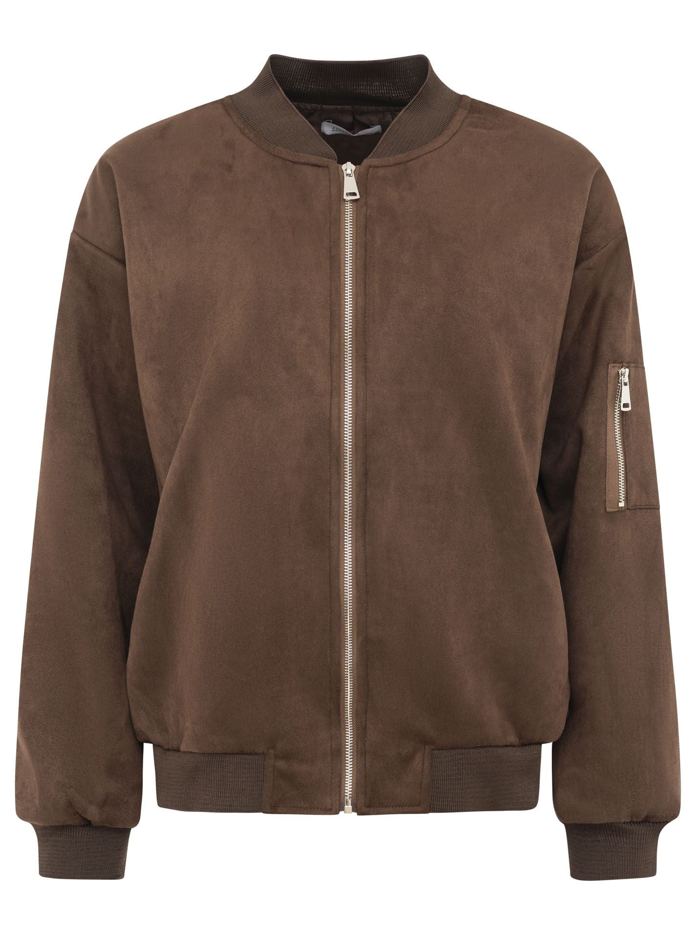 Zwillingsherz Blouson "Velours" in Braun - lässige Oversize-Jacke aus weichem Velours