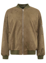 Zwillingsherz Blouson "Velours" in Olive  - Oversize-Velourjacke mit Reißverschluss