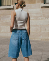 Ana & Lucy Bermuda Baggy Dad weite Passform Hellblau