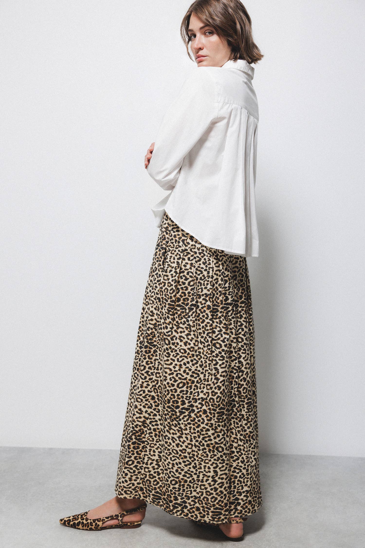 Lanidor Midirock mit Animal-Print aus 100% Baumwolle