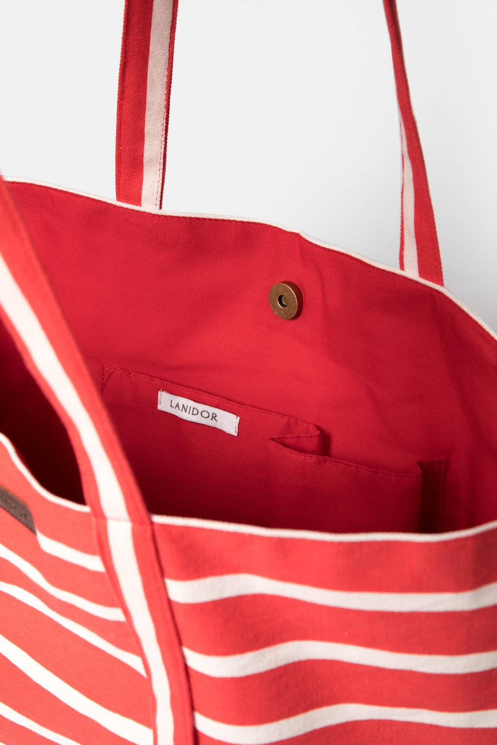 Lanidor Shopper/Strandtasche " Marina" - Rot-Weiß gestreift