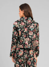 Ange Paris Jacquard-Jacke HALINO Blumenprint Schwarz