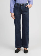 AN’GE Paris Parmy Stone Blau Straight-Flare Jeans